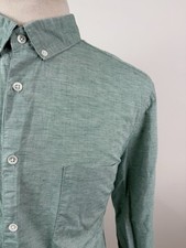Steven Alan Green Striped Long Sleeve Cotton Linen Button Down Shirt Mens XL