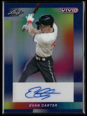 2023 Leaf Vivid Evan Carter Base Auto Prismatic Navy Blue 6/7 #BA-EC2