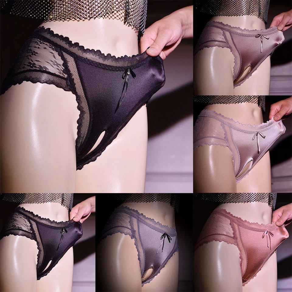 Sexy Dessous transparenter Slip Damen Spitze Unterwäsche offener Schritt Hösch - Bild 4 von 4