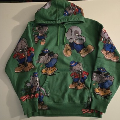 Supreme Elephant Green Print Hoodie