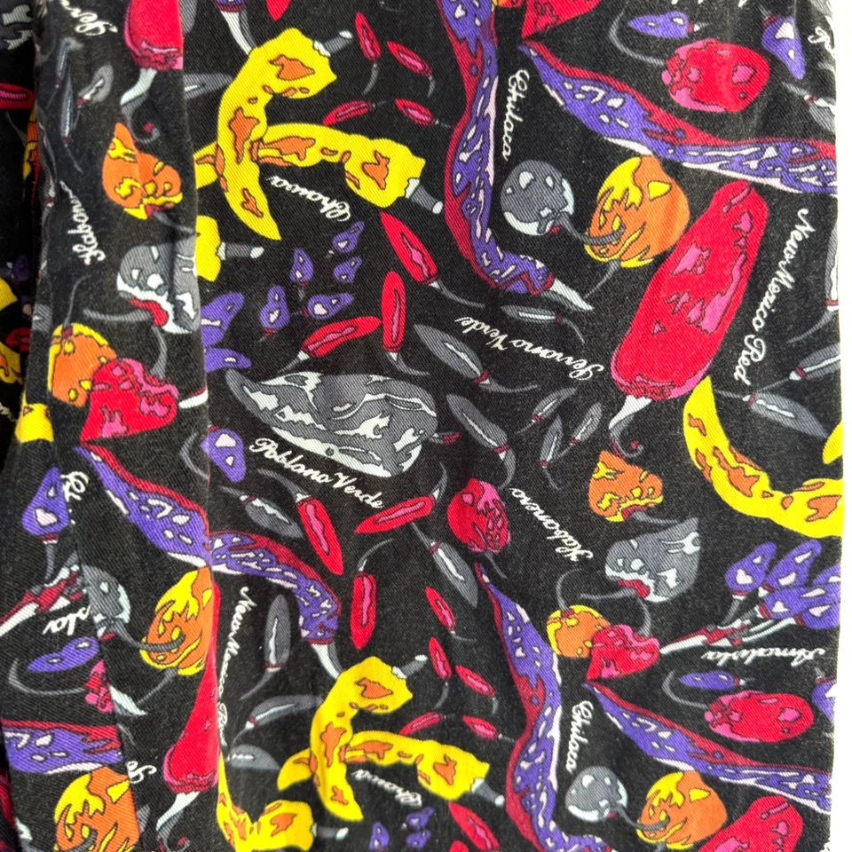 Pantalones de chef vintage unisex cintura elástica con estampado colorido de chile pimienta Foto 3 de 4