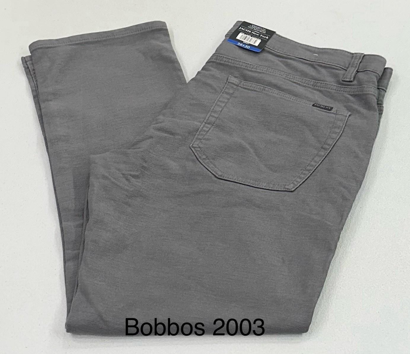 Jachs New York Men’s Straight Fit Flex Waistband 5-Pocket Pants, Gray, 36X30