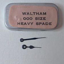 Waltham 000 Size Heavy Spade Watch Hands   Blue Steel   Vintage