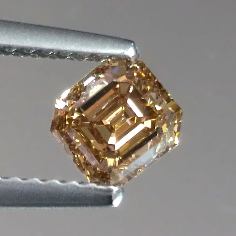 1.00cts Asscher cut Fancy Champagne Untreated Natural Earth Mined Loose Diamonds - Image 4 of 4