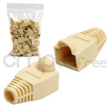 500 x Ivory CAT5E CAT6 RJ45 Ethernet Network Cable Strain Relief Boots NEW