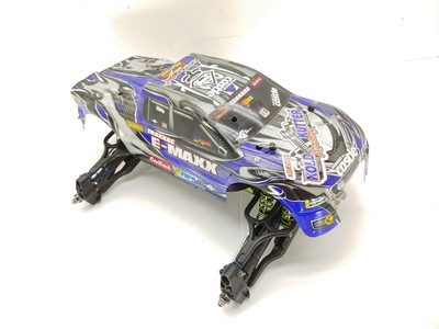 Vintage Traxxas E-Maxx Dual-Motor Upgraded Green Aluminum Roller Slider Chassis