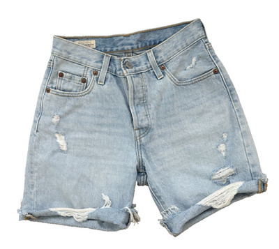 Levi's Premium Women's 501 Denim Shorts Medium Rise Button Fly  Sz 23
