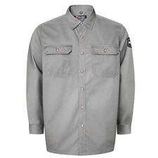 7.5oz FR Shirt, 100 C Flame Resistant Work Shirt with Reinforced Medium Grey