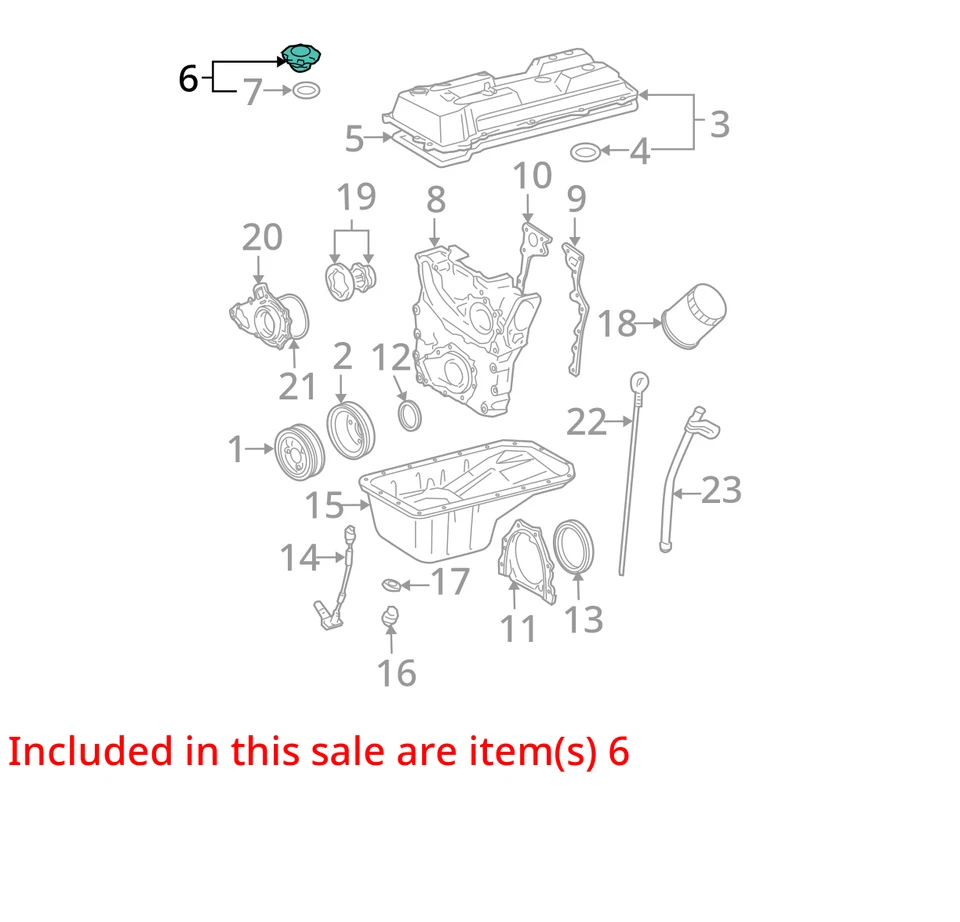 Toyota 4Runner 1996-2000 3,4 V6 cabeza válvula cubierta motor aceite fabricante de equipos originales Foto 3 de 4
