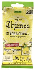 Ginger Chews Meyer Lemon Chewy Candy By Chimes 1.5 Oz