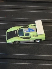 Aurora Xlerators Ho Slot Car 2744 Lime Green / Black / Silver #4 Chaparral 2F