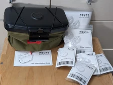 Route Werks The Original Handlebar Bag, Olive + 31.8mm Mount and accessories