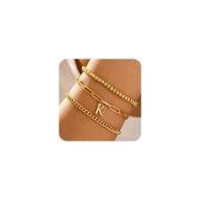 Initial Bracelets for Girls - Gold Bracelets for Women Letter K Initial Bracelet