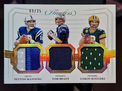 PEYTON MANNING / TOM BRADY / AARON RODGERS 2020 Flawless Triple Patch #/25 #TP1