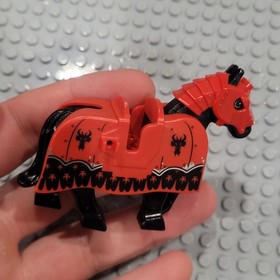 Lego Horse Armored Red Barding From Set 70402 Gatehouse Raid Black Dragon Heads