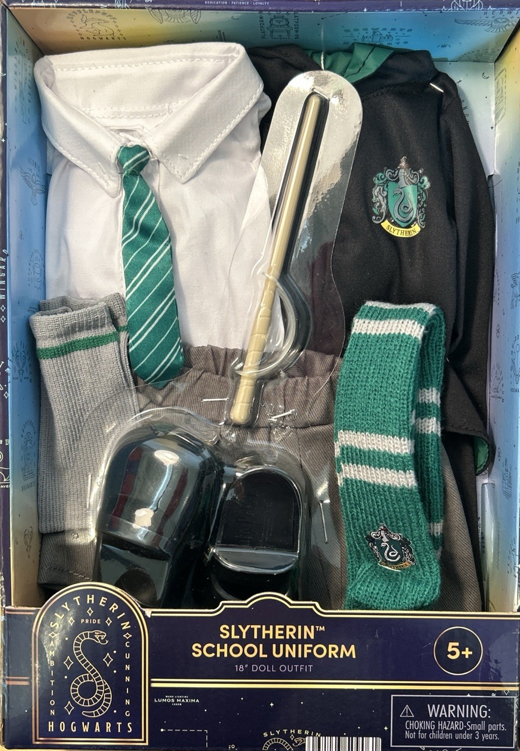 Harry Potter Uniforms Outfits 18” Doll My Life American Girl SLYTHERIN Set Wand
