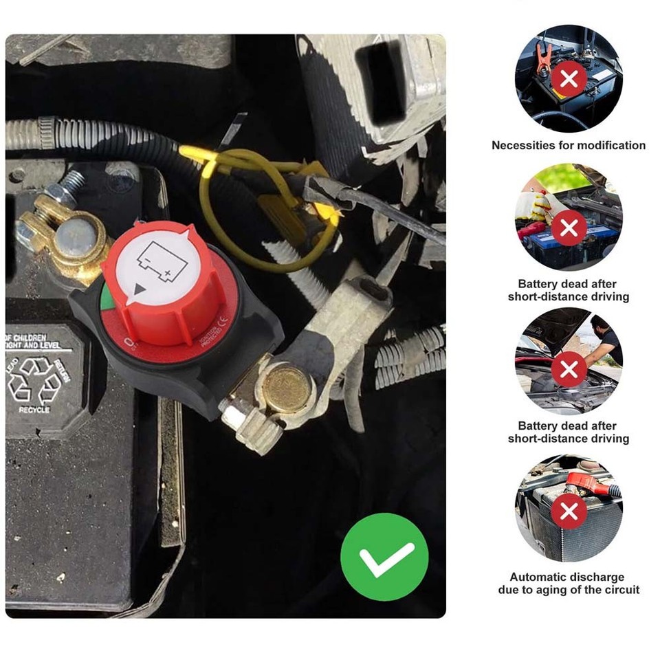 12V-48V Battery Disconnect Master Power Cut-off Switch For RV, ATV, Car, Marine Boat UTV - Battery Switch, Isolator Switch - View #7