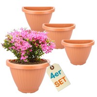 4Er Set Blumentopf Wand Blumen Montage Vase Pflanzen Halterung 30 Cm Terrakotta