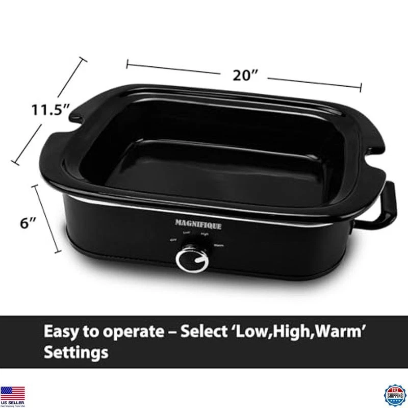 4-Quart Slow Cooker with Manual Warm Setting, Dishwasher Safe, Black - Image 4 of 4