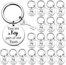 20 Pcs Employee Appreciation Gifts for Team Coworker Bulk Thank You Keychain for