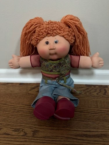 Cabbage Patch Kids Doll 2004 Jakks Pacific Play Along Red Yarn Hair Brown Eyes