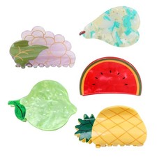 5pcs Fruit Hair Claw Clips, Food Clips for 6 Count Pack of 1 , Colorful