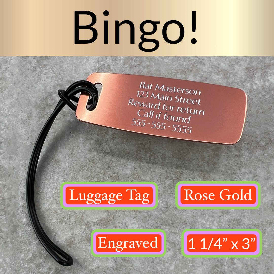 Tags Baggage Tag Carry On Bag Id Engraved Luggage Tag Rose G