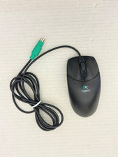 Logitech 3-button Wheel Ball Mouse , Wired PS/2 Connector, Dark Gray NEW