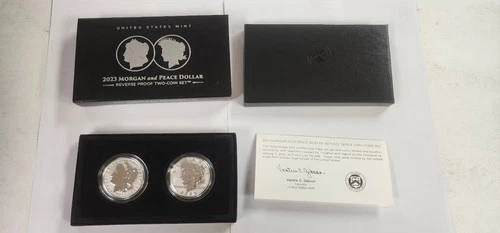 2023 Morgan and Peace Dollar Revers Proof Two Coin Set