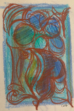 ROBERT CALIX (1919-2008) ORIGINAL WORK EXPRESSIONIST COMPOSITION SIGNED (24)