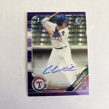 2019 Bowman Chrome Prospects Purple Refractor 222/250 Eli White #CPA-EW Auto 2x4