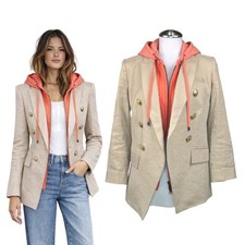  698 VERONICA BEARD Empire Dickey Blazer Jacket Sz 2 Khaki