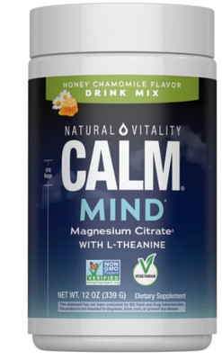 CALM MIND Magnesium + L-Theanine | 12 Oz | Honey Chamomile | by Natural Vitality