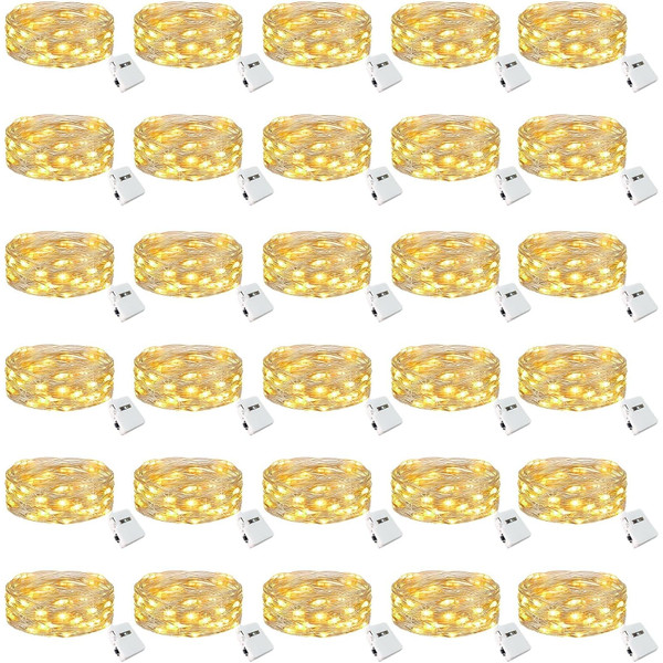 Led Lichterkette 2M 20 Leds Batteriebetrieben 3 Modi Warm Weiß FüR Party-image