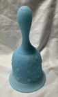 Vintage Fenton Satin Blue Milk Glass Bell in Daisy and Button Pattern Elegant