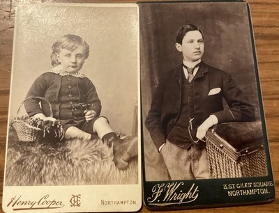 NEWCASTLE-ON-TYNE X 2 CDV~BOY FASHION/MAN FASHION H.COOPER,F.WRIGHT PHOTOGRAPHER