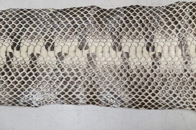 2 (two) Genuine unique  Black & White Tiger Snake Skin Leather Hide  Md