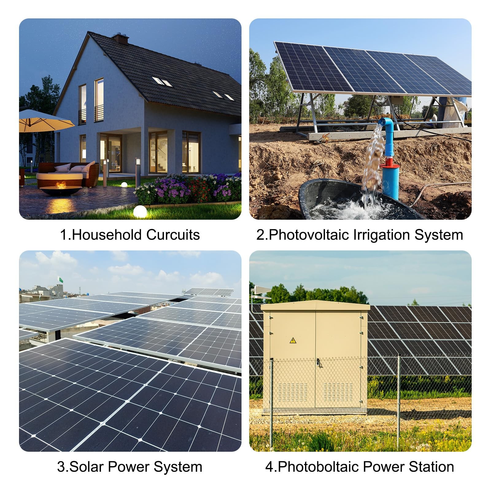 2PCS Solar Fuse Holder with 2 Fuse Core, DC 1000V 30A Single Pole 10x38mm DIN...