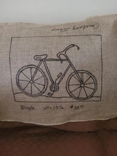 Bicycle Rug Hooking Pattern on Linen