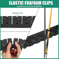 6 Slot Pool Cue Holder Wall Mount Vertical Billiard Rack Snooker Cue Organizer U