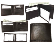 Lot of 4 Man's Bifold 2-in-1 Leather Wallet 9 Card Slot 3 ID 3 Bill slots wallet