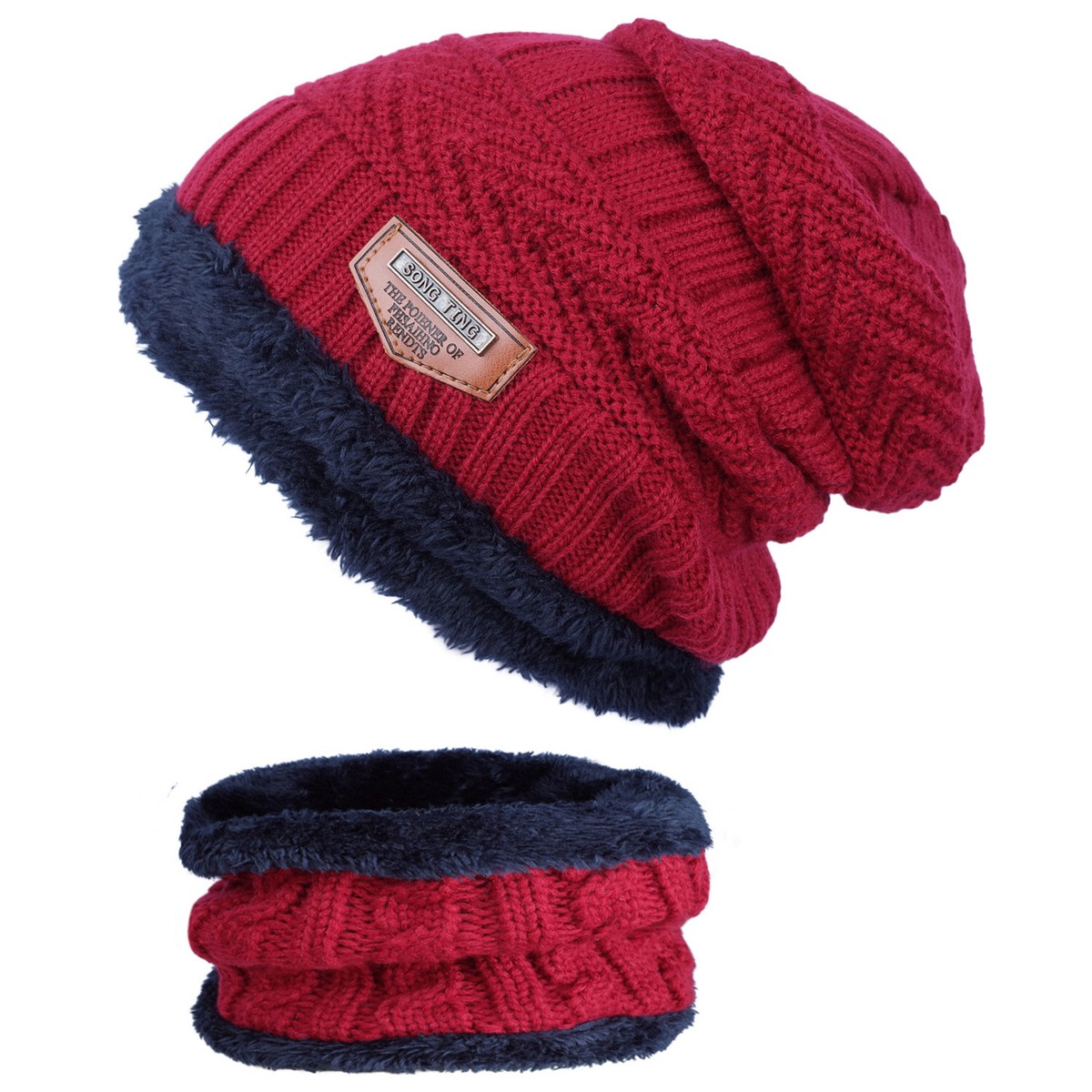 Cap Mens Snood And Hat Set Beanie Hat Snood Scarf Set Winter Neck