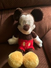 Mickey Mouse Limited Edition Disney Parks Brown Shaggy Fuzzy Limited Plush 19"