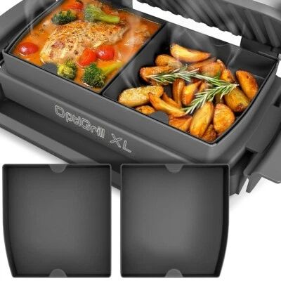ZAUBERFRY Backschalenteiler für Tefal OptiGrill XL,Backschaleneinsatz aus Silikon Zubehör