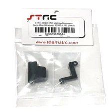 NEW STRC Aluminum Front Servo Mount Brackets (2) Black for SCX10 II