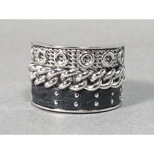 DIESEL DX0312040 Stainless Steel & Leather Ladies Ring Size 6.5 BNWT $75 - Picture 3 of 3