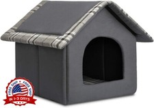 Cama acogedora para mascotas, cueva c lida para gatos y perros peque os Gris 