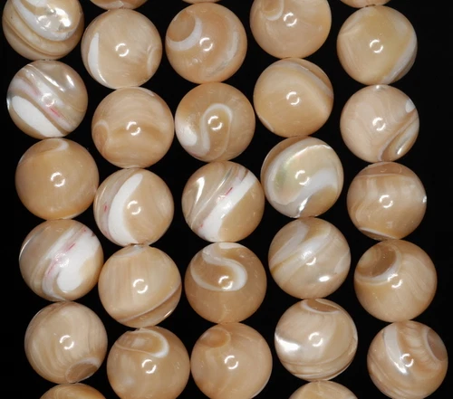 ISLA PLAYA CONCHA PIEDRA PRECIOSA REMOLINO CREMA REDONDO 10 MM CUENTAS SUELTAS 7,5 pulgadas - Imagen 1 de 3