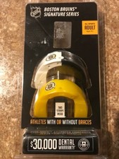 Boston Bruins NHL BATTLE Athletic Mouthuard 2 Pack W/ Straps Size Adult NWT