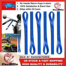 6PCS Soft Loop Tie Down Straps Blue 18" 4500lb Heavy Duty Motorcycle ATV Bicycle